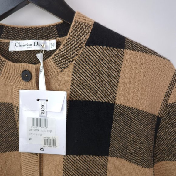 [SOLD] NWT CHRISTIAN DIOR Womens Sz 8 2-PIECE SET Cashmere Sweater Vest Cardigan - Picture 4 of 15